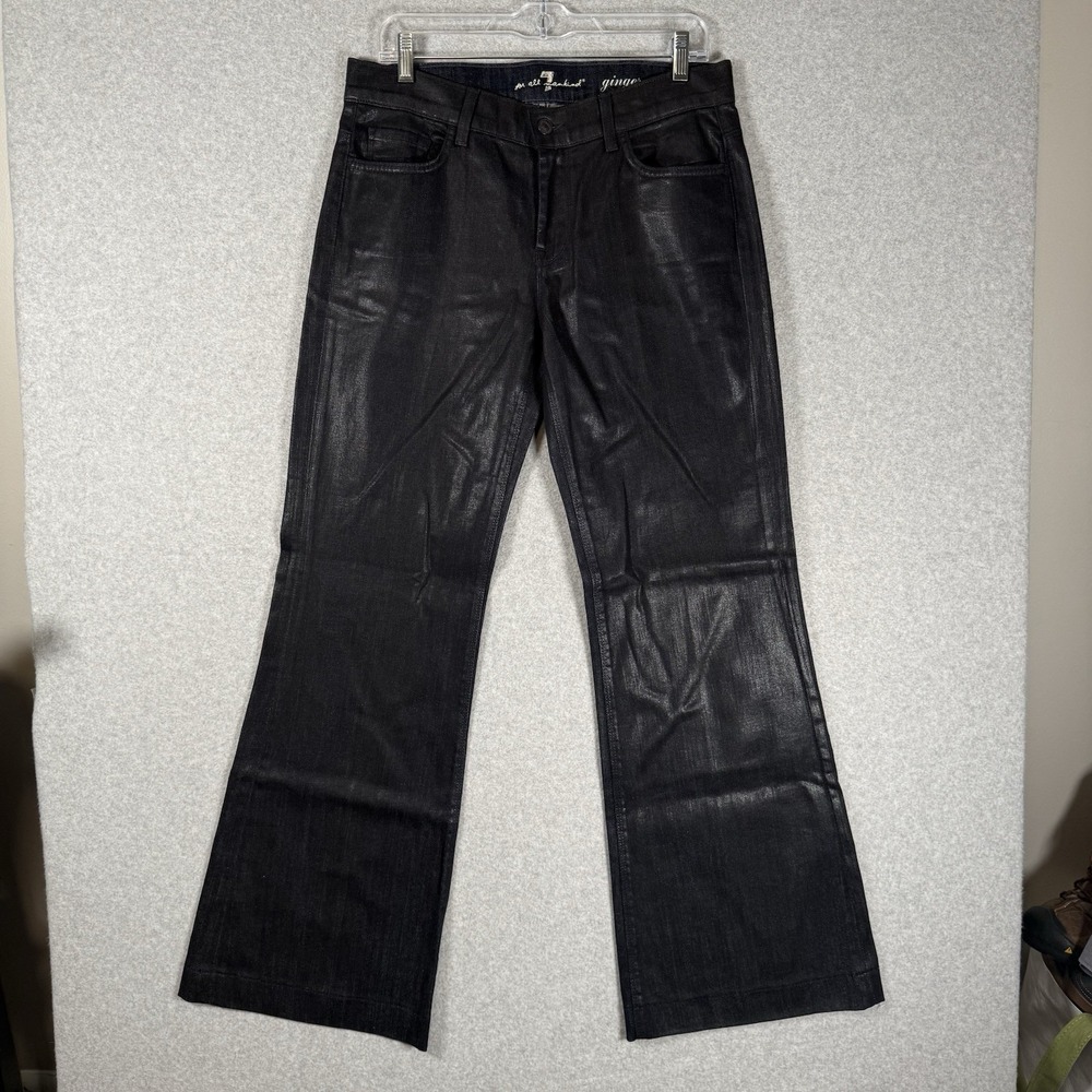 7 for all mankind jeans womens 32 ginger coated bootcut flare pants low rise Y2K